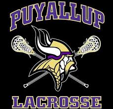 A viking with two lacrosse nets and text that says Puyallup Lacrosse.